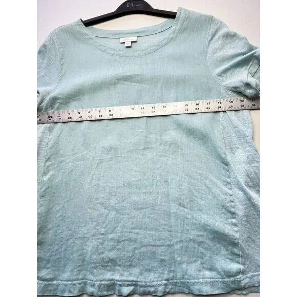 J Jill Love Linen Top sz M Oversized Sustainable Lagom Popover Beachy Minimalist - Picture 6 of 7